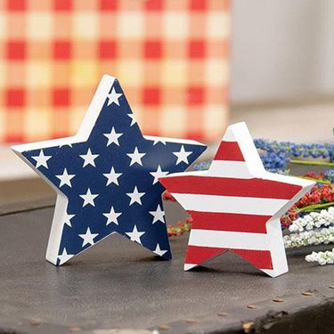 2 Set Stars & Stripes Star Sitters - The Fox Decor